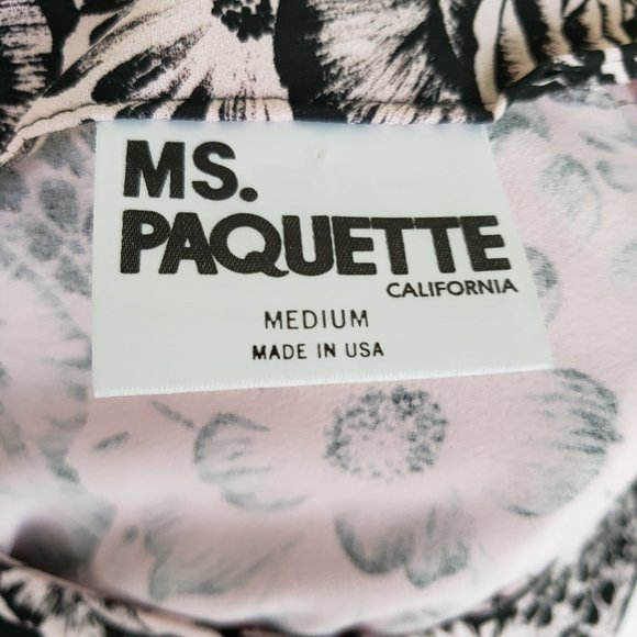 vintage 80s Pink And Black Floral Two Piece baggy Shirt / Skirt Set - Picture 8 of 11